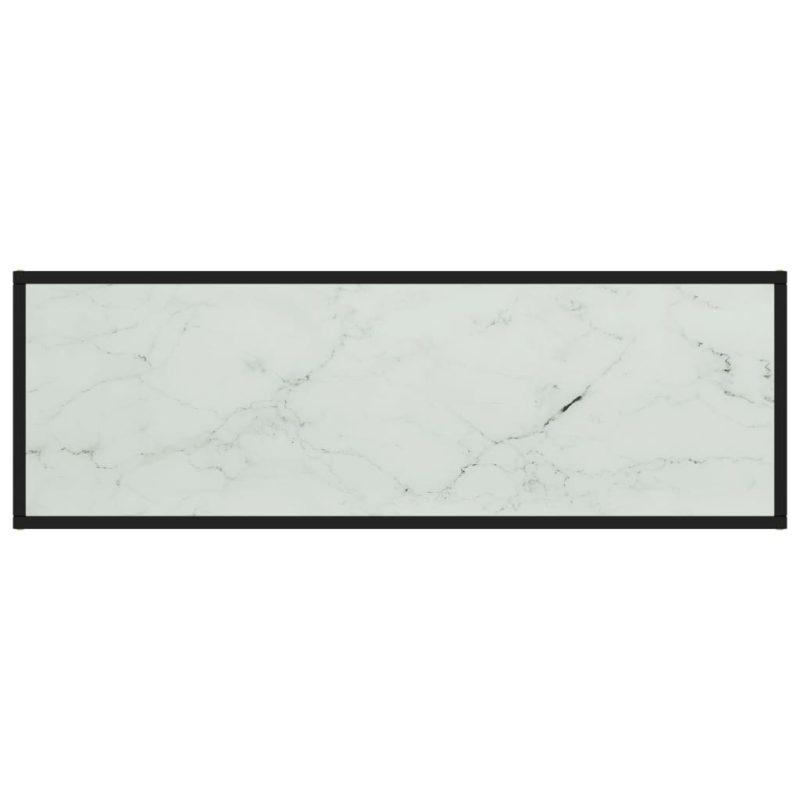 TV ormarić crni s bijelim mramornim staklom 120 x 40 x 40 cm - Slika 4