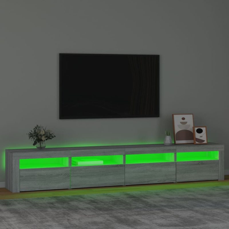 TV ormarić s LED svjetlima boja hrasta sonome 240x35x40 cm - Slika 4